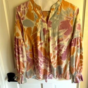 Multicolor pastel long sleeve blouse
